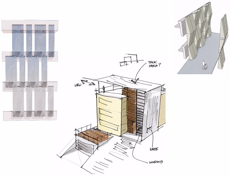 collage of building elements as a sketch